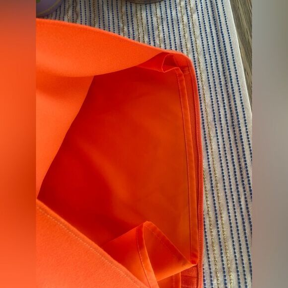Trina Turk womens Mini Dress Orange 3/4 Balloon Sleeve Embroidered V Neck Small - Picture 7 of 13